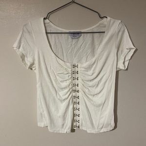 White Bebe corset like t shirt